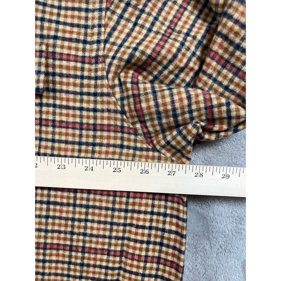 LL Bean Chamois Shirt Plaid Mens XXL Regular Fit Cotton Barley Brown Outdoor New - Picture 8 of 8